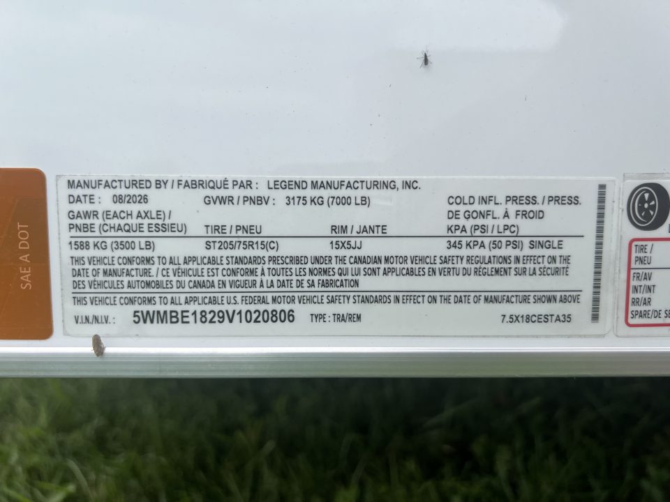 New 2027 Legend Trailers 7.5x18 (16+V) 7K Cargo / Enclosed Trailer