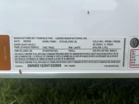 New 2027 Legend Trailers 7.5x18 (16+V) 7K Cargo / Enclosed Trailer