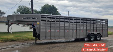 New 2026 Titan Trailer Standard 6'8 x 26' Stock Trailer