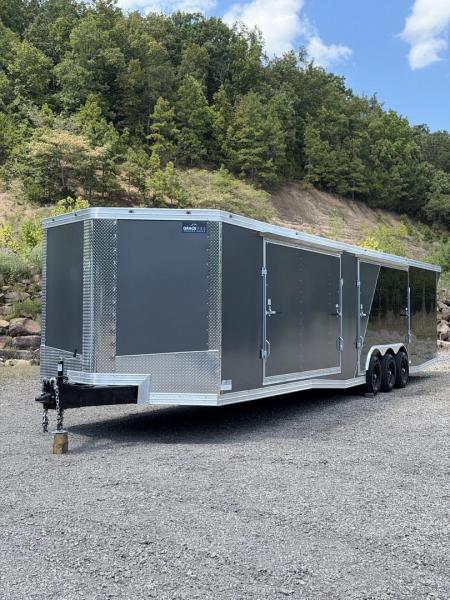 New 17337 8.5x36ft; Charcoal/Black; 6ft6 interior hight; xl escape doors; e-track