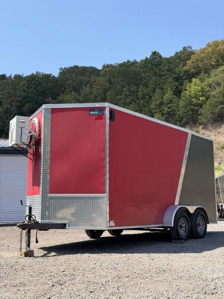 New 9841 7x16ft; Red/Charcoal; 7ft interior hight; mini split