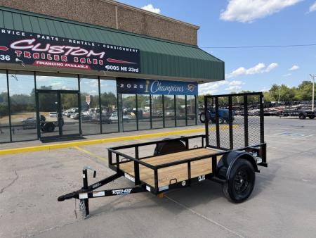 New #267142 2027 TOP HAT DJX 5 X 8 SINGLE AXLE ANGLE TOP 3.5K UTILITY W/ 48  RAMP GATE