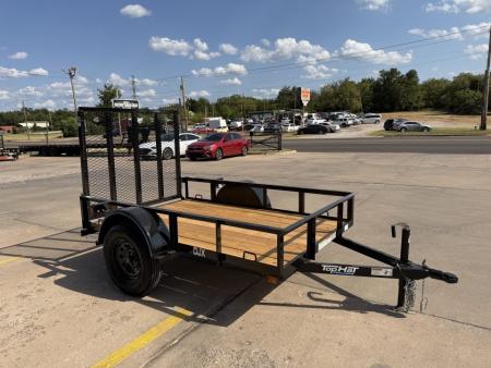 New #267142 2027 TOP HAT DJX 5 X 8 SINGLE AXLE ANGLE TOP 3.5K UTILITY W/ 48" RAMP GATE