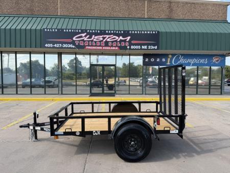 New #267143 2027 TOP HAT DJX 5 X 8 SINGLE AXLE ANGLE TOP 3.5K UTILITY W/ 48  RAMP GATE