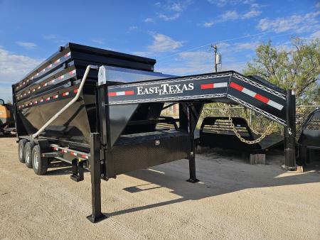 New 2027 East Texas 21K 20' Gooseneck Roll Off w/ HYD Jacks & Electric Tarp