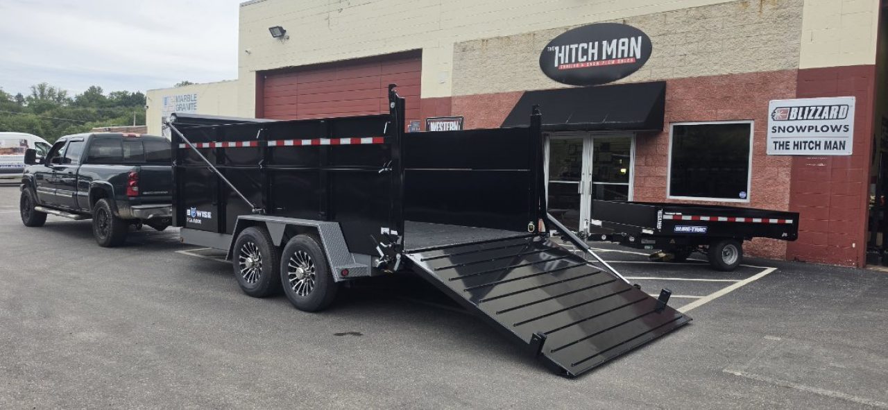 New SALE**7 x 14 DUT15 BWISE Telescopic Ultimate Dump Trailer 15.4K **Gloss Black/ HtoneGray Frame