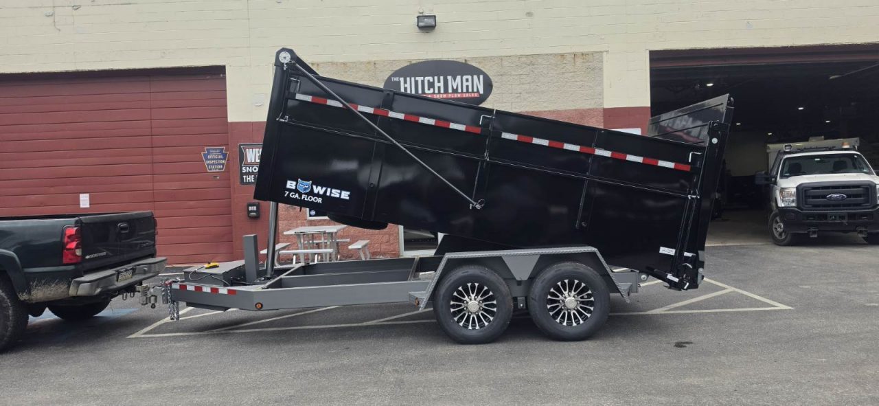 New SALE**7 x 14 DUT15 BWISE Telescopic Ultimate Dump Trailer 15.4K **Gloss Black/ HtoneGray Frame