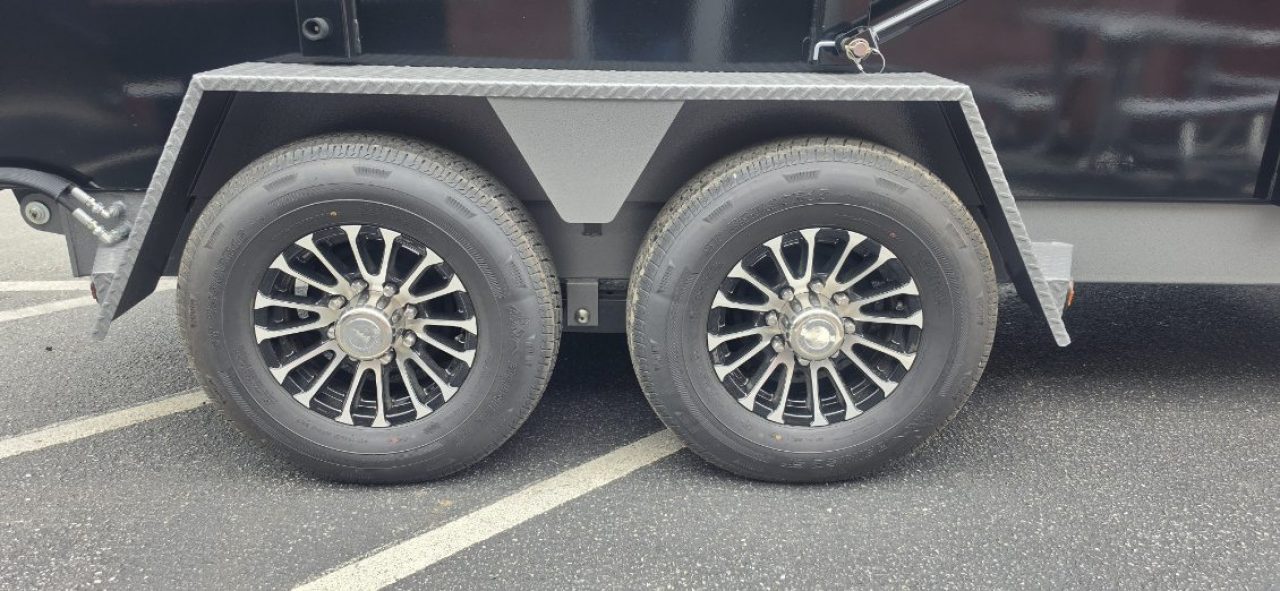 New SALE**7 x 14 DUT15 BWISE Telescopic Ultimate Dump Trailer 15.4K **Gloss Black/ HtoneGray Frame