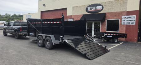 New SALE**7 x 14 DUT15 BWISE Telescopic Ultimate Dump Trailer 15.4K **Gloss Black/ HtoneGray Frame