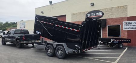 New SALE**7 x 14 DUT15 BWISE Telescopic Ultimate Dump Trailer 15.4K **Gloss Black/ HtoneGray Frame