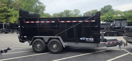 New SALE**7 x 14 DUT15 BWISE Telescopic Ultimate Dump Trailer 15.4K **Gloss Black/ HtoneGray Frame