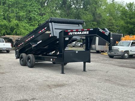 New 2027 PJ Trailers 83  x 16' HD Low-Pro (DE) 24K GVWR - Hydraulic Jacks Dump Trailer