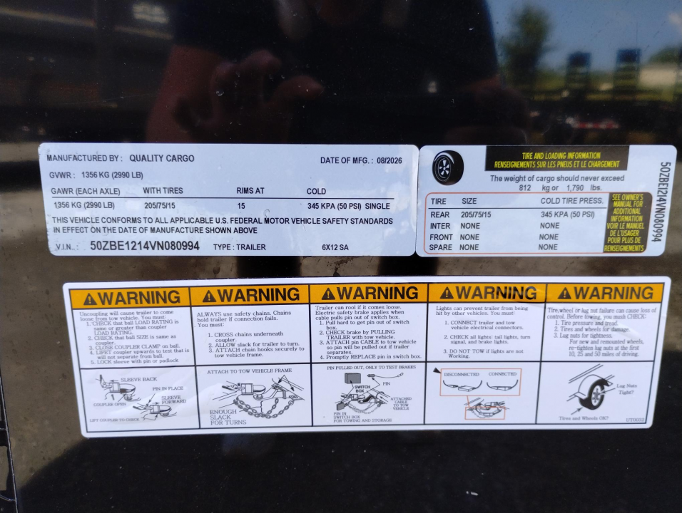 New 2027 Quality Cargo 6x12 Black Enclosed Trailer | Single Axle | Blackout Package | 2,990 GVWR