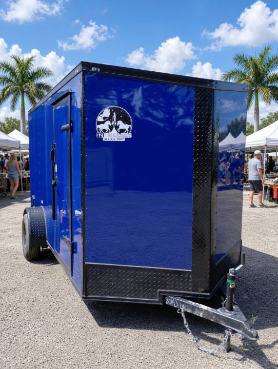 New 2027 Quality Cargo 6x12 Indigo Blue Enclosed Trailer | Single Axle | Blackout Package Cargo / Enclosed Trailer