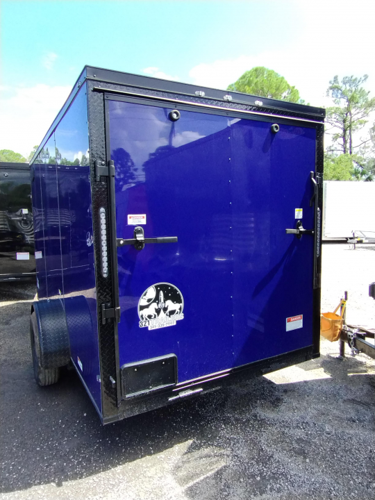 New 2027 Quality Cargo 6x12 Indigo Blue Enclosed Trailer | Single Axle | Blackout Package Cargo / Enclosed Trailer