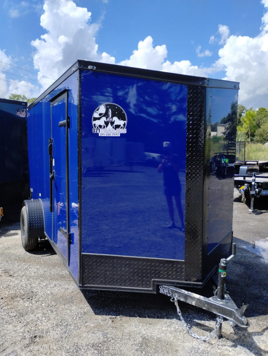 New 2027 Quality Cargo 6x12 Indigo Blue Enclosed Trailer | Single Axle | Blackout Package Cargo / Enclosed Trailer