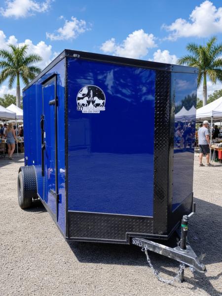 New 2027 Quality Cargo 6x12 Indigo Blue Enclosed Trailer | Single Axle | Blackout Package Cargo / Enclosed Trailer