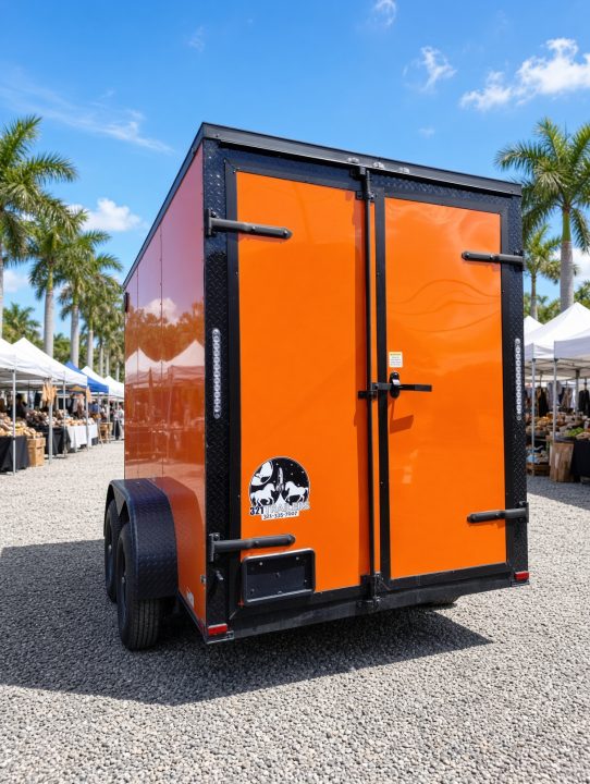New 2027 Quality Cargo 6x12 Concession Trailer | Orange | Blackout Package | 30 AMP Electrical Concession