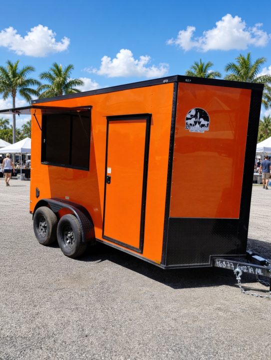 New 2027 Quality Cargo 6x12 Concession Trailer | Orange | Blackout Package | 30 AMP Electrical Concession