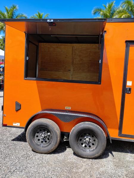 New 2027 Quality Cargo 6x12 Concession Trailer | Orange | Blackout Package | 30 AMP Electrical Concession