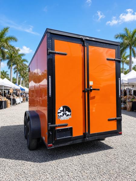 New 2027 Quality Cargo 6x12 Concession Trailer | Orange | Blackout Package | 30 AMP Electrical Concession
