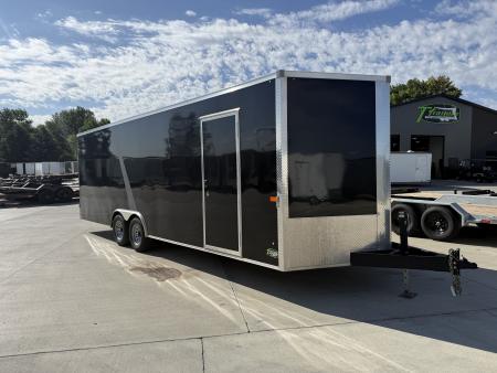 Used USED 2025 AERO 8.5x24 + 2’V, 7’ TALL, WHITE Interior, QUALITY Enclosed Rear Ramp Car Hauler Cargo Trailer