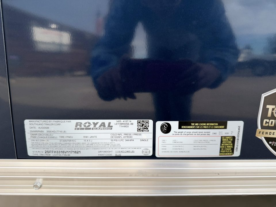 New 2027 Royal Cargo Trailers 7-16-1.5V Enclosed 7K GVWR