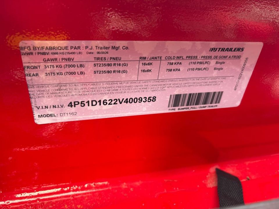 New 2027 PJ Trailers DT1J1692BSS1-SW04-VY Dump Trailer