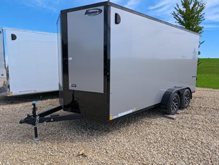 New 2026 Formula Trailers 7 x 16 x 7 Traverse Flat Top V-Nose Cargo / Enclosed Trailer with 7K GVWR, Rear Flare, Side Door Zinc Bar Lock, and More!!