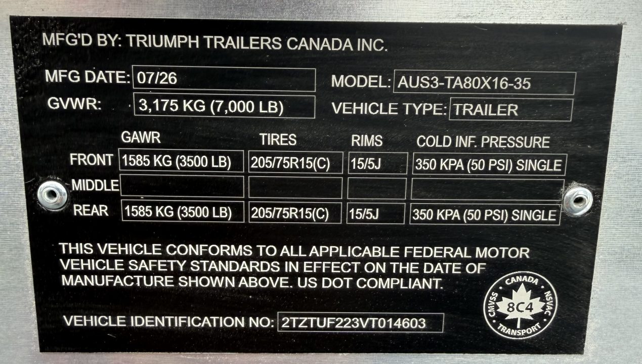 New 2027 Triumph Trailers AUS3-TA80X16-35 Landscape Trailer
