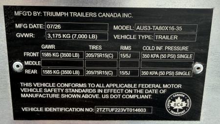 New 2027 Triumph Trailers AUS3-TA80X16-35 Landscape Trailer