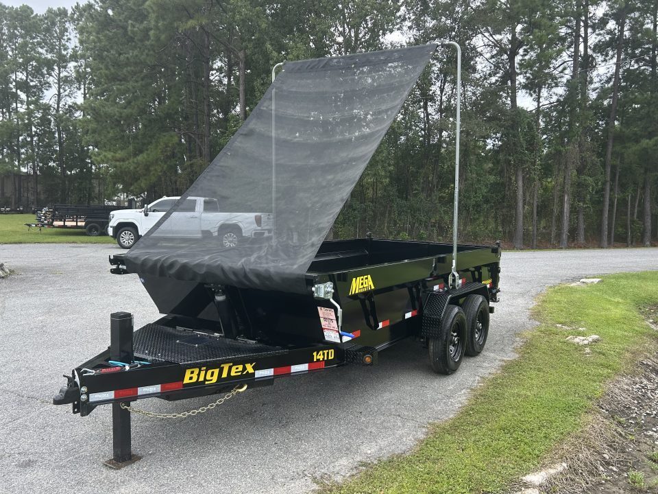 New 2027 Big Tex 14TDX Dump Trailer, 7x16, 7ga Floor, Hydraulic Jack, Swing Tarp , 6-Stage Telescopic