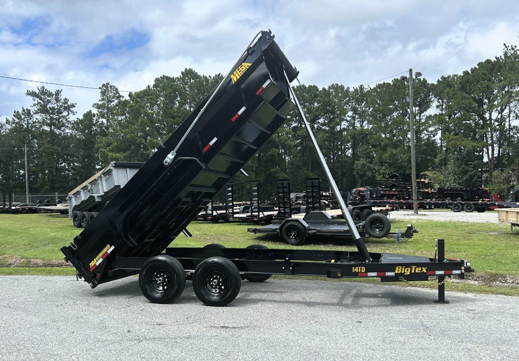 New 2027 Big Tex 14TDX Dump Trailer, 7x16, 7ga Floor, Hydraulic Jack, Swing Tarp , 6-Stage Telescopic