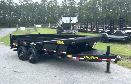New 2027 Big Tex 14TDX Dump Trailer, 7x16, 7ga Floor, Hydraulic Jack, Swing Tarp , 6-Stage Telescopic
