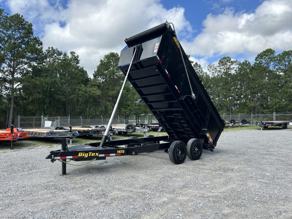 New 2027 Big Tex 14TDX 7x16 Dump Trailer, HYDRO JACK SOLAR CHARGER, 4’Sides, Swing Tarp 7 GAUGE FLOOR