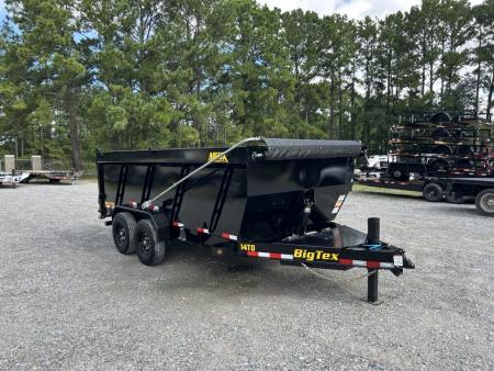 New 2027 Big Tex 14TDX 7x16 Dump Trailer, HYDRO JACK SOLAR CHARGER, 4’Sides, Swing Tarp 7 GAUGE FLOOR