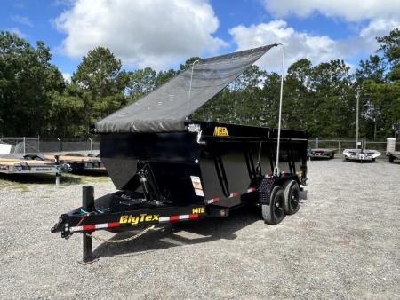New 2027 Big Tex 14TDX 7x16 Dump Trailer, HYDRO JACK SOLAR CHARGER, 4’Sides, Swing Tarp 7 GAUGE FLOOR