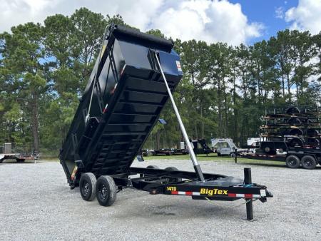 New 2027 Big Tex 14TDX 7x16 Dump Trailer, HYDRO JACK SOLAR CHARGER, 4’Sides, Swing Tarp 7 GAUGE FLOOR