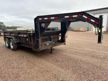 Used 2012 PJ Trailers 14' Gooseneck Dump Trailer