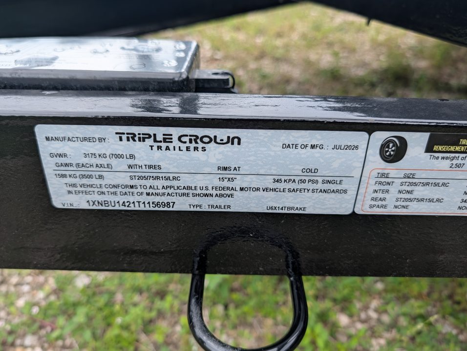 New 2026 6x14 Triple Crown Utility Trailer