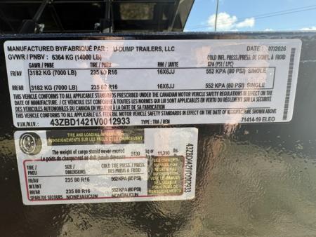 New 2027 7X14 U-Dump Dump Trailer