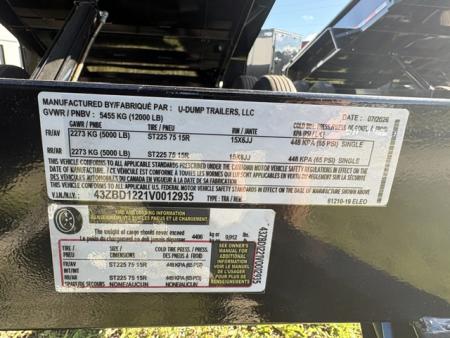 New 2027 6X12 U-Dump Dump Trailer