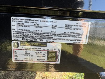 New 2027 6X12 U-Dump Dump Trailer