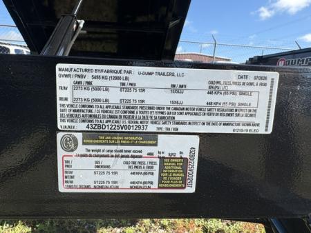 New 2027 6X12 U-Dump Dump Trailer