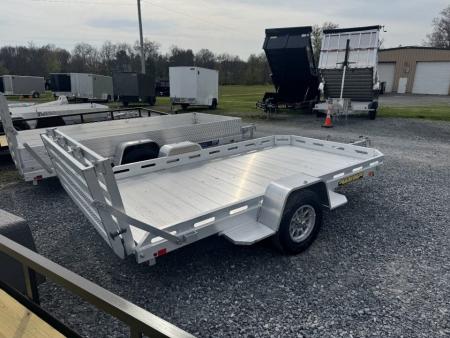 New 2027 Aluma 7712H-S-BT Bifold Gate Utility Trailer FALL CLEARANCE IN STOCK ONLY