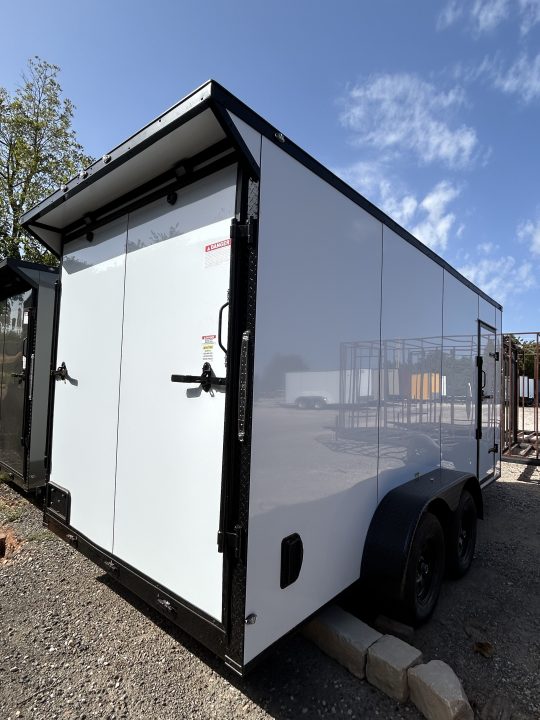 New 2026 Family Trailer 7x16 Tandem Axles Cargo / Enclosed Trailer- Screwless Exterior- Blackout Pkg- Rear Spoiler