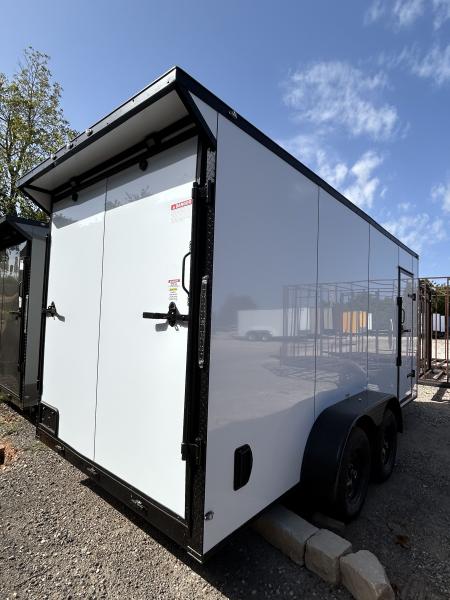 New 2026 Family Trailer 7x16 Tandem Axles Cargo / Enclosed Trailer- Screwless Exterior- Blackout Pkg- Rear Spoiler