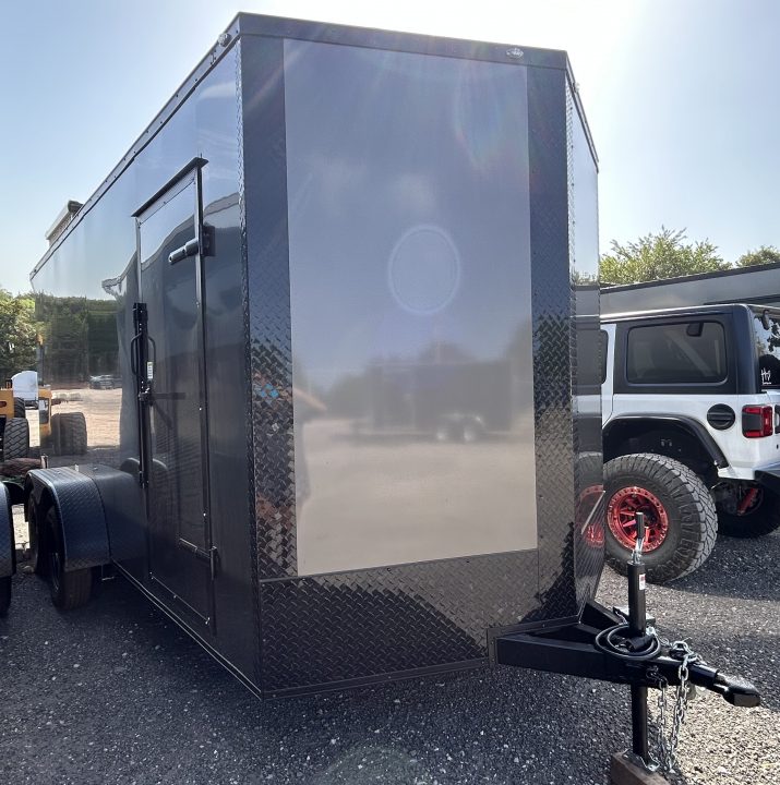 New 2026 Family Trailer 7x16 Tandem Axles Cargo / Enclosed Trailer- Screwless Exterior- Blackout- Pkg- Rear Spoiler