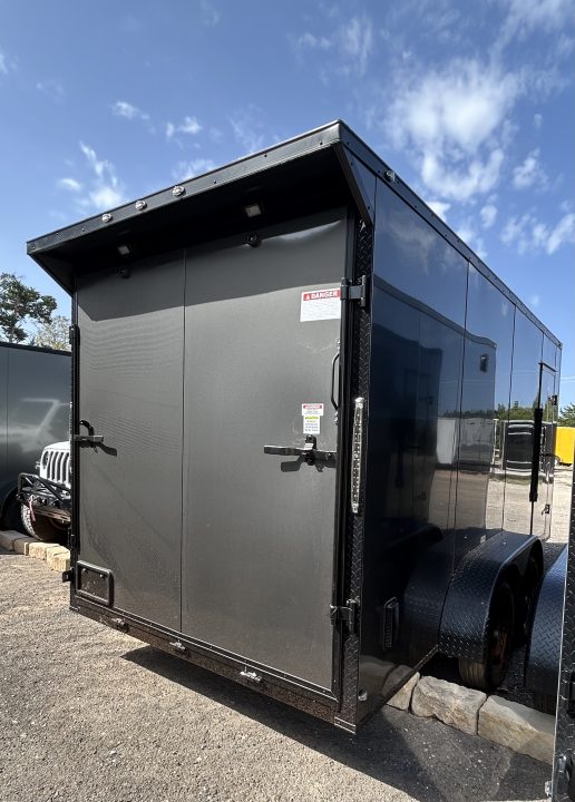 New 2026 Family Trailer 7x16 Tandem Axles Cargo / Enclosed Trailer- Screwless Exterior- Blackout- Pkg- Rear Spoiler