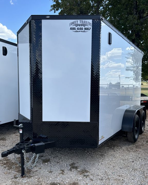 New 2026 Family Trailer 6x12 Tandem Axles Cargo / Enclosed Trailer- Screwless Exterior- Blackout Pkg- Rear Spoiler